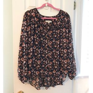 LOFT Floral Long Sleeve Top